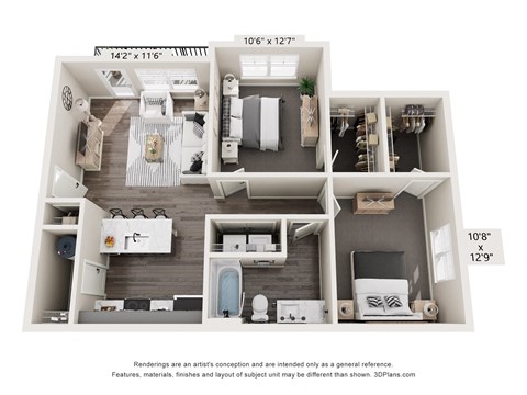 a floor plan of a 1 bedroom 978 sq ft house